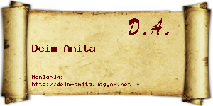 Deim Anita névjegykártya