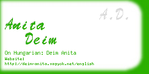 anita deim business card